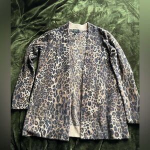 Leopard print cashmere cardigan